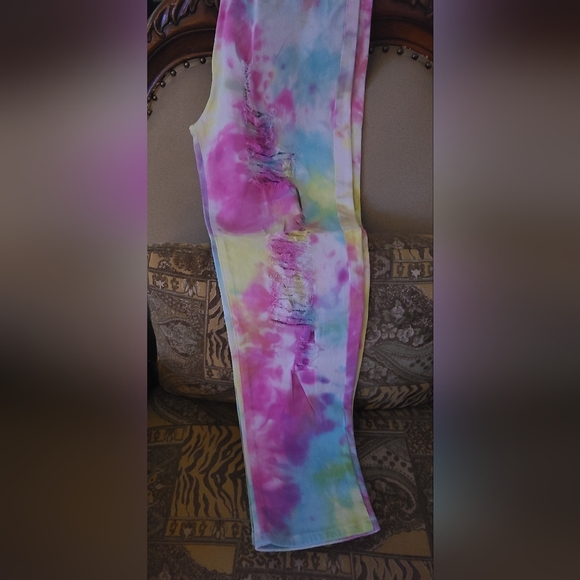 Rainbow Denim- Colors may vary- each pair is unique.  NWOT - Picture 6 of 6